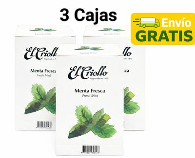 3 CAJAS Infusión de Menta Fresca El Criollo 20 bolsitas X CAJA