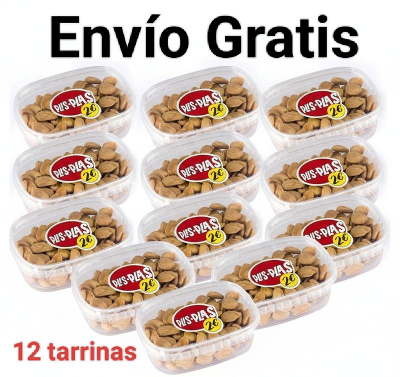 CAJA 12 Tarrinas de Almendra Frita 80g Plis Plas