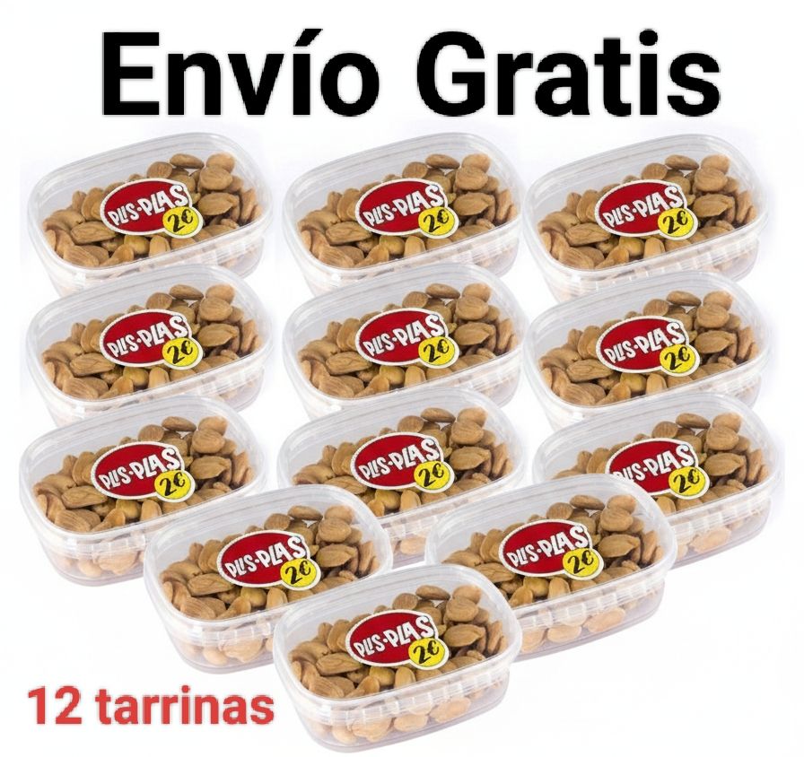 CAJA 12 Tarrinas de Almendra Frita 80g Plis Plas