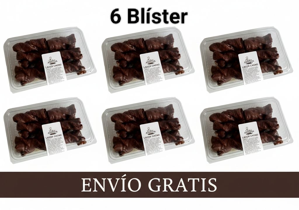 CAJA 6 Blister Lazos Chocolate Tiernos 250gr Atocha