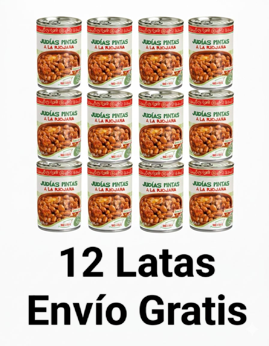 12 Latas de Judías PINTAS a la RIOJANA 400g