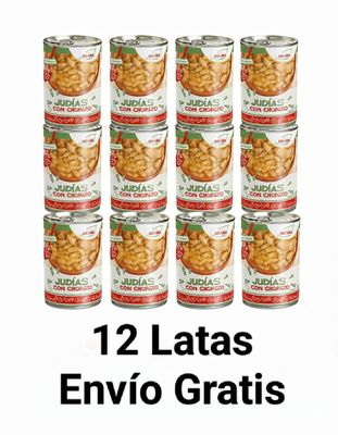 12 Latas de Judías con chorizo 400g