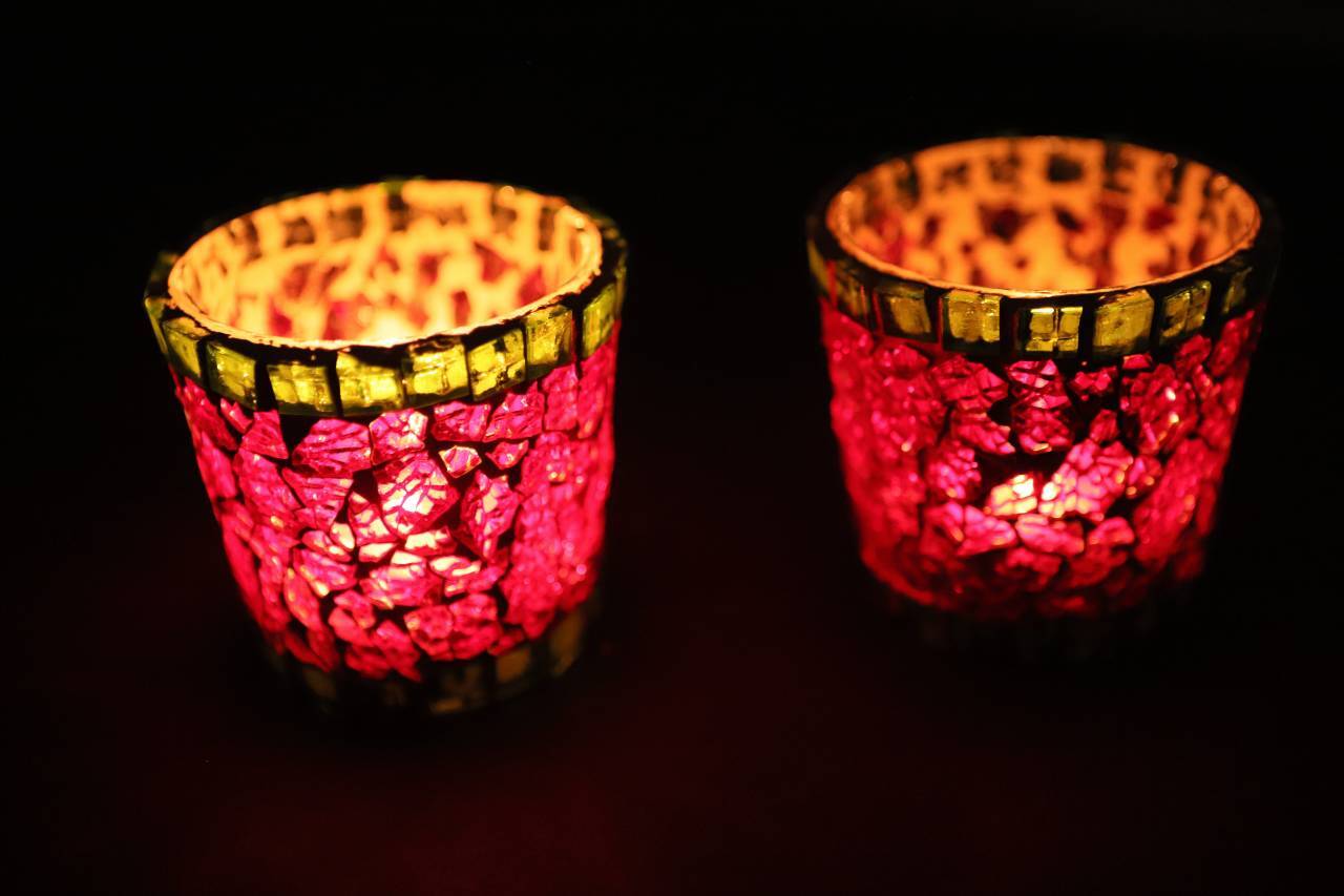 Grün Rote Teelichter