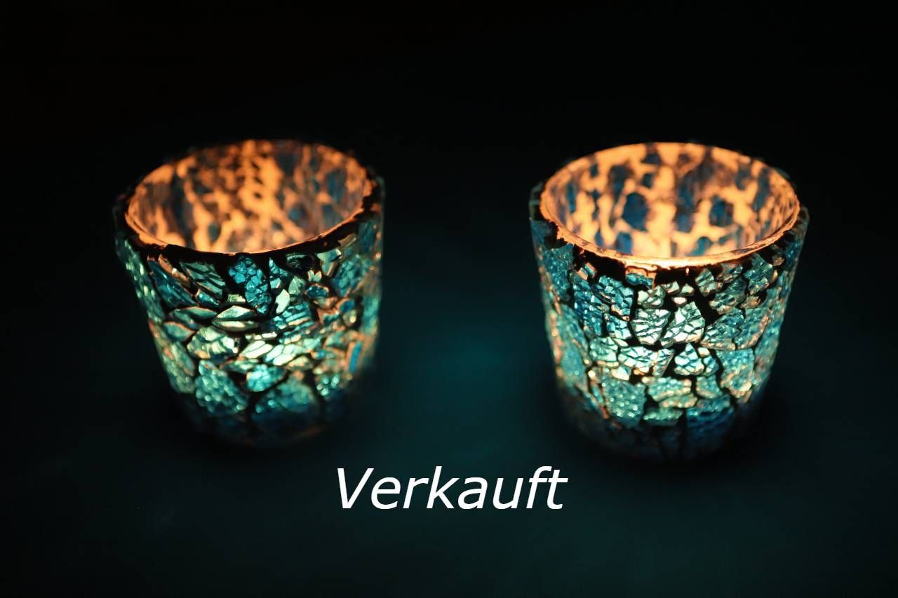 Teelicht in blau
