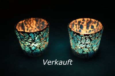 Teelicht in blau