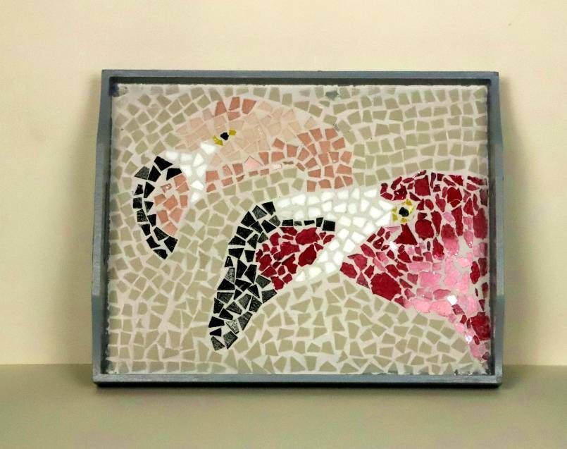 Serviertablett Flamingo