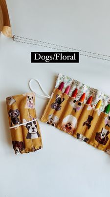 Crayon Holder, Pattern: Dogs/Floral