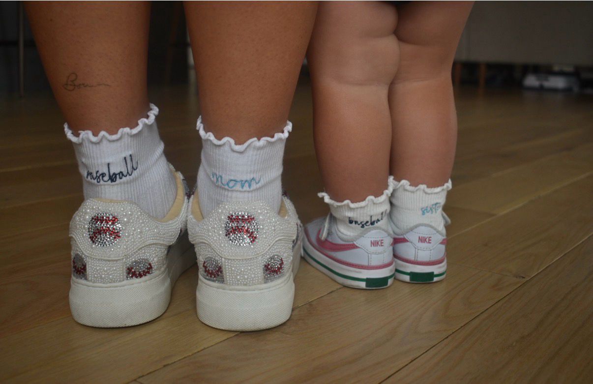 Name/Phrase Embroidered Ruffle Socks