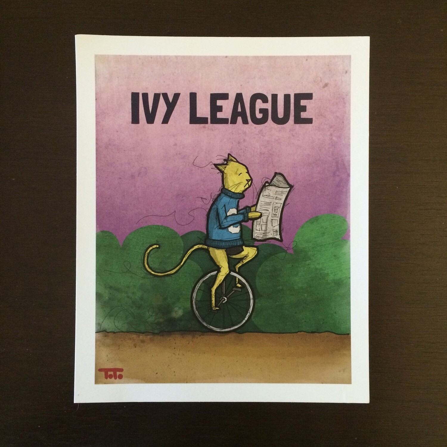 "Ivy League Cat" Print