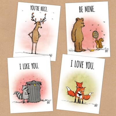 CARD - Woodland - RACCOON - "I like you"