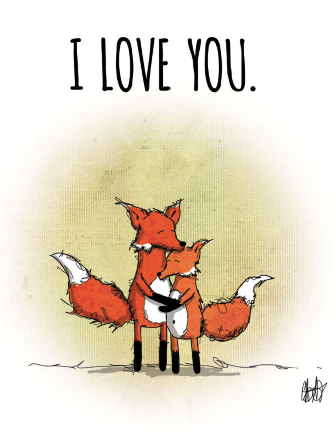 CARD - Woodland - FOXES - "I love you"