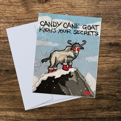 Candy Cane Goat Card