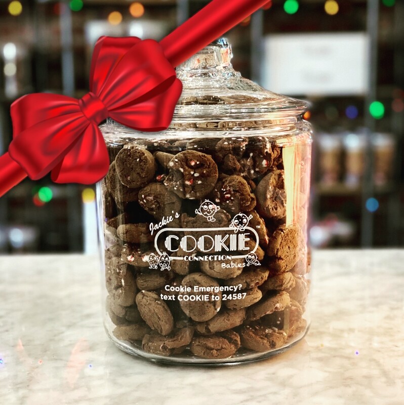 HOLIDAY PEPPERMINTY CHOCOLATEY CHIP 2-Pound Custom Cookie Babies Jar HOLIDAY PEPPERMINTY CHOCOLATEY CHIP 2-Pound Custom Cookie Babies Jar