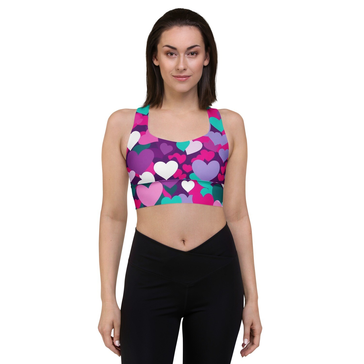 Loving Hearts - Longline sports bra