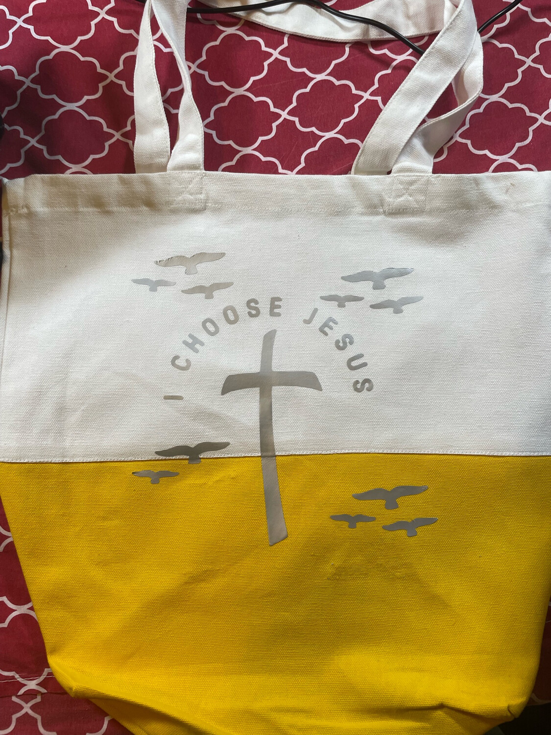 I Choose Jesus Multi-color Tote