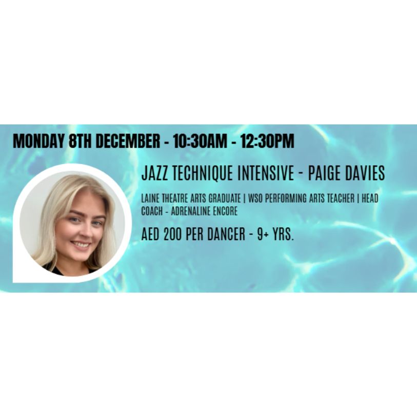 UDO DANCE INTENSIVE - Jazz Technique Intensive - PAIGE DAVIES