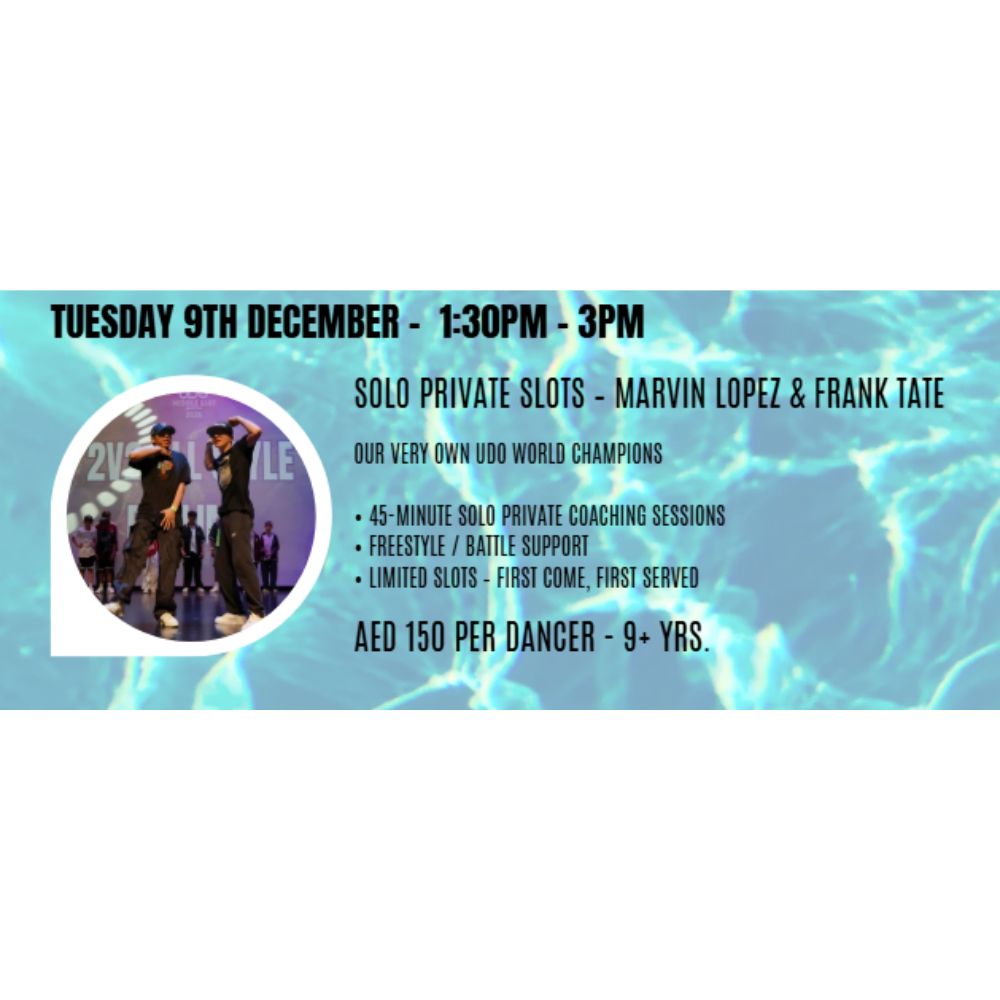 UDO DANCE INTENSIVE - Solo Private Slots – Marvin Lopez &amp; Frank Tate