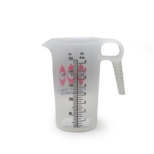 Jarra medidora de 250 ml.