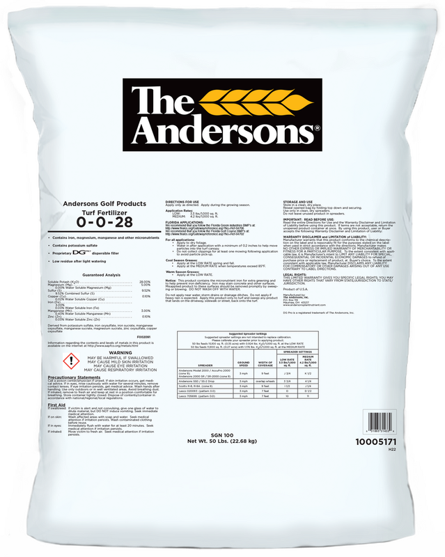 fertilizante de golf the andersons 0-0-28