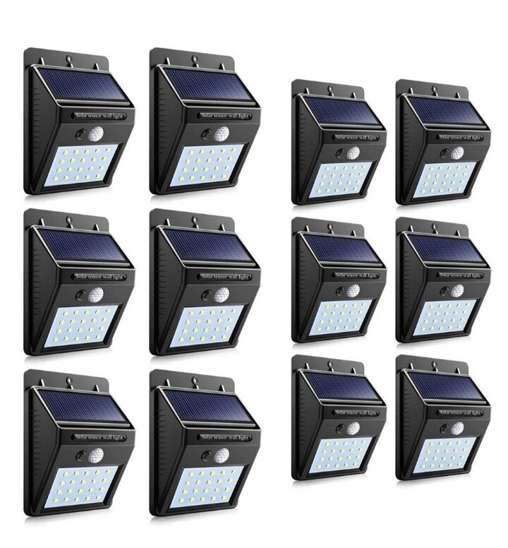 Set of 12 PIP Motion + CDS Night Sensor Solar LED Wall Light