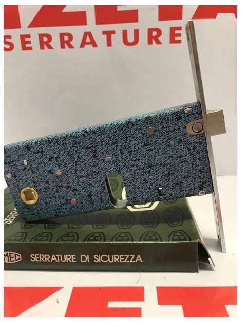 SERRATURA DA INFILARE A FASCIA CON SCROCCO REVERSIBILE E MANDATA CON CILINDRO OVALE e QUADRO MANIGLIA entrata mm 70
