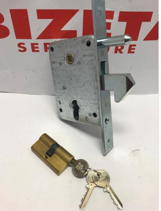 SERRATURA INFILARE A GANCIO PER CANCELLI SCORREVOLI entrata mm 70