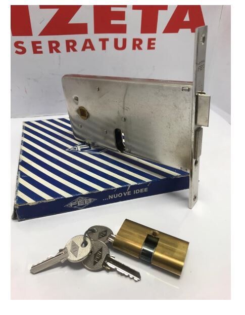 SERRATURA INFILARE A FASCIA CON CILINDRO OVALE entrata mm 80