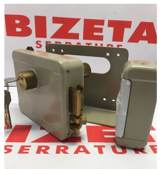 SERRATURA DA APPLICARE ELETTRICA  DOPPIO CILINDRO PER CANCELLI entrata 60
