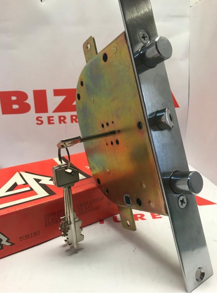 SERRATURA DOPPIA MAPPA PLUS SERIE 2200 CON DISPOSITIVO NO ENTRY PIASTRA CORAZZATA VERSIONE AD INFILARE CON SCROCCO PER PORTE BLINDATE