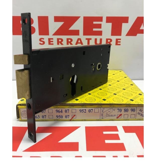 SERRATURA INFILARE ELETTRICA A FASCIA SCROCCO E PISTONE DI RICARICA REVERSIBILE CILINDRO A PROFILO EUROPEO entrata mm 70