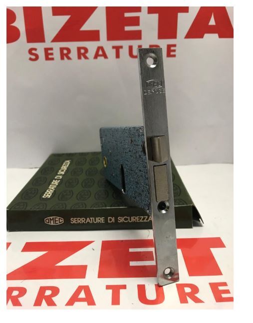 SERRATURA DA INFILARE A FASCIA CON SCROCCO REVERSIBILE E MANDATA CON CILINDRO OVALE e QUADRO MANIGLIA entrata mm 70