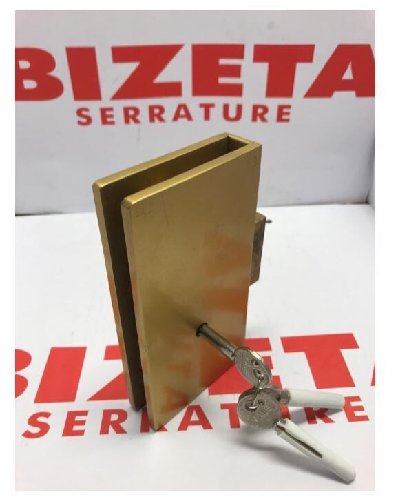 SERRATURA PER PORTA VETRI CON CHIAVE A SPILLO entrata mm 40