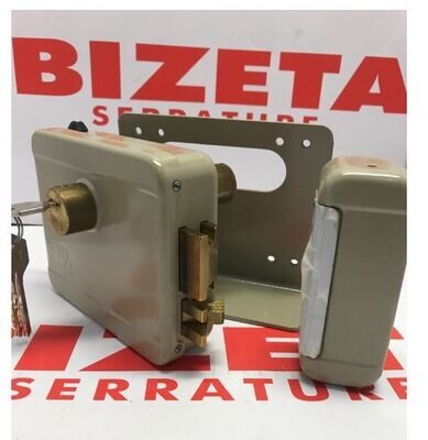 SERRATURA DA APPLICARE ELETTRICA  DOPPIO CILINDRO PER CANCELLI entrata 60