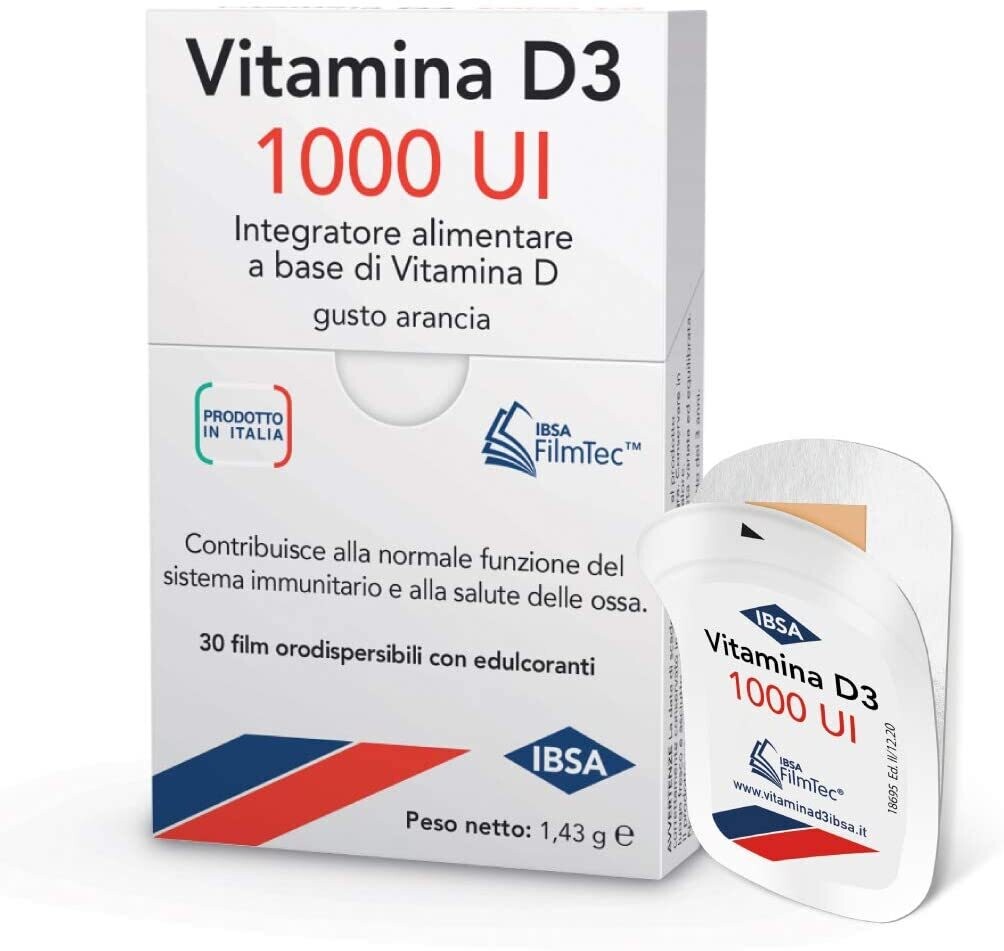 Vitamina D3 IBSA FilmTec® 30 film orodisperdibili, Dosaggio: 1000 UI