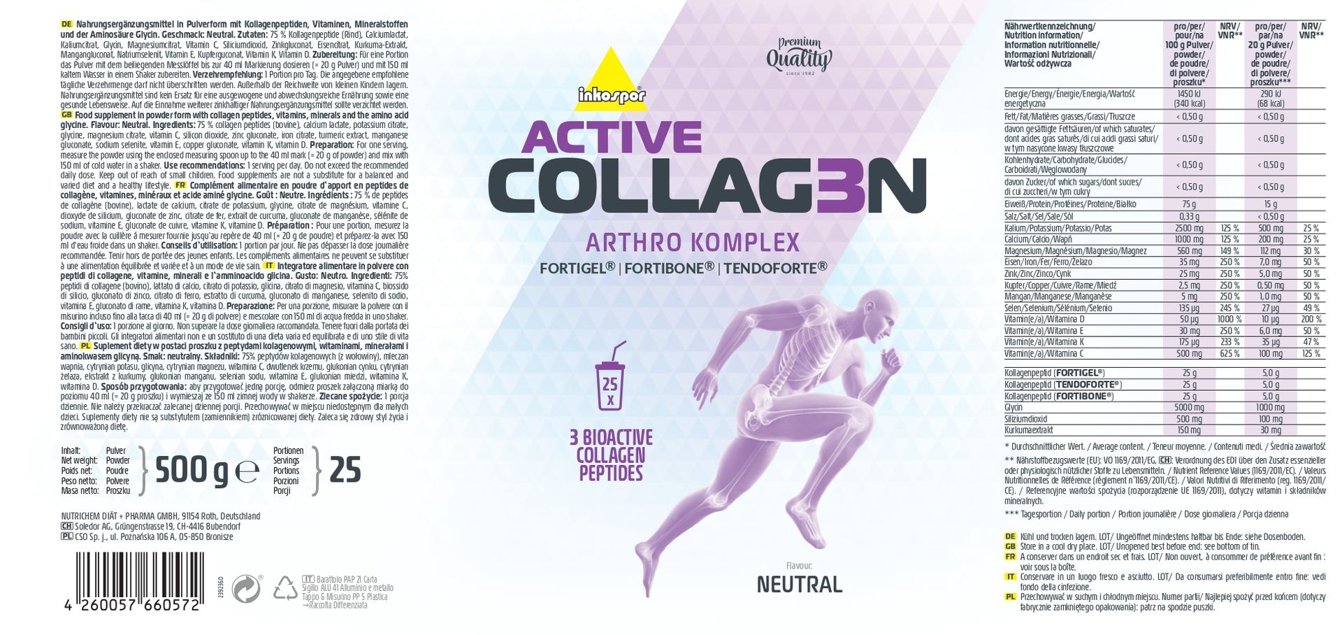 ACTICVE COLLAGEN Inkospor 500 g