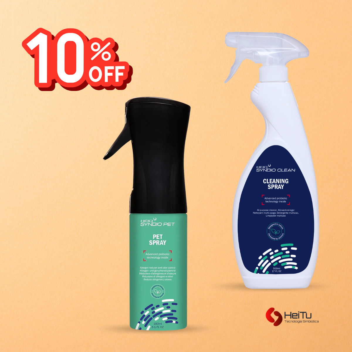 Pet Spray con probiotici e Cleaning Spray con probiotici. In promozione -10%