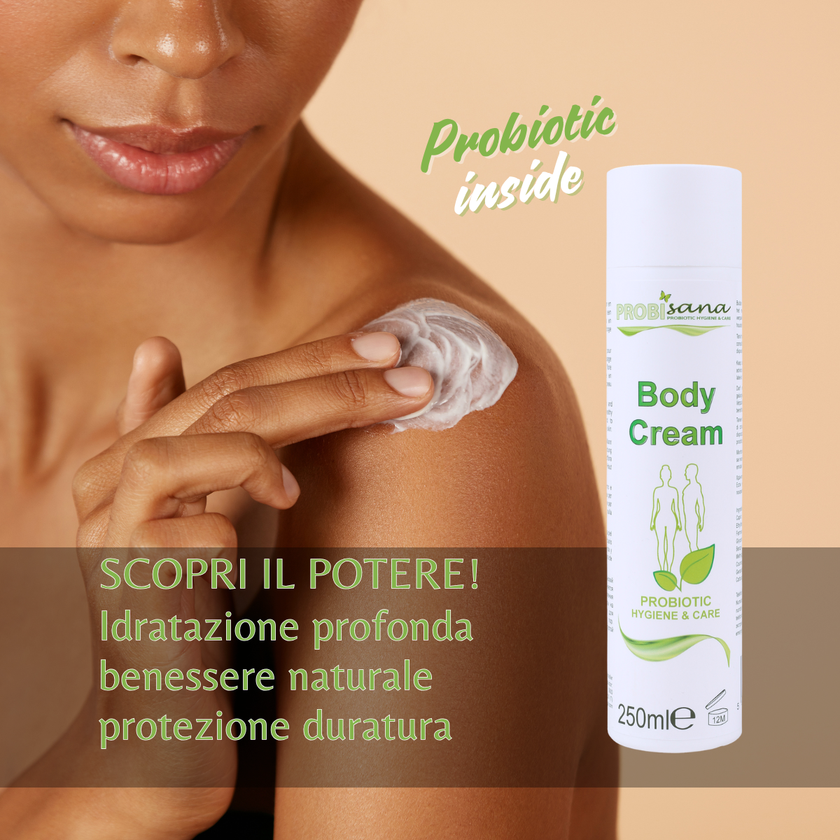 Crema corpo con probiotici. Probisana