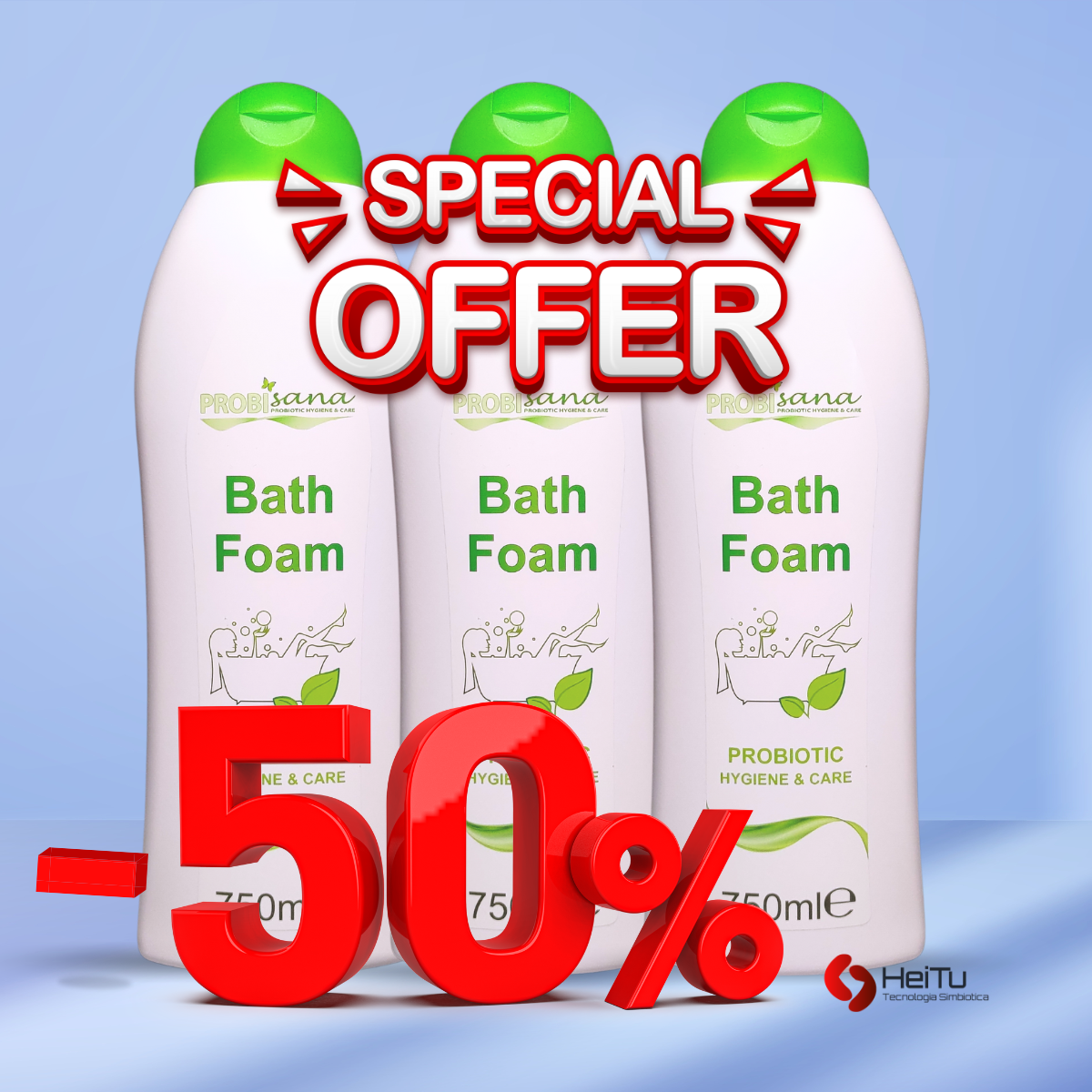 Offerta speciale! 3 Bagnoschiuma Probiotici PROBISANA BATH FOAM a -50%
