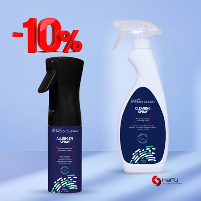Kit Anti Allergeni, Acari e Odori per Tessuti e Superfici ai Probiotici Naturali Anti allergeni Spray con Probiotici e Cleaning Spray Probiotico in Promozione - 10%