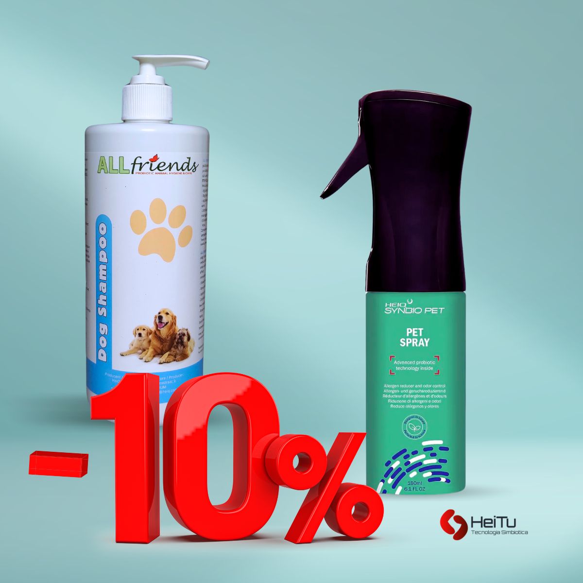 Deodorante Pet Spray per cani e gatti ai probiotici naturali + Dog Shampoo ai Probiotici naturali. Kit a  -10%. 