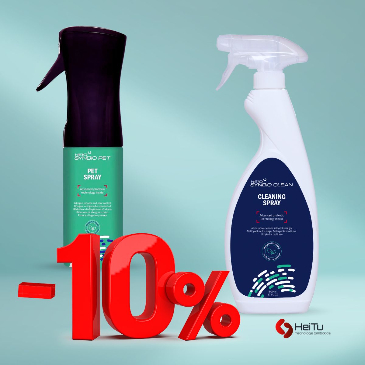 Pet Spray Deodorante con Probiotici Naturali e Cleaning Spray Multiuso con Probiotici Naturali. In promozione -10%