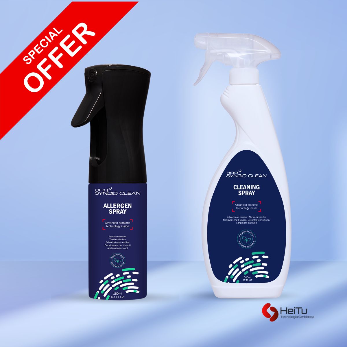 Anti allergeni Spray con Probiotici e Cleaning Spray Probiotico. Kit in Promozione -10%
