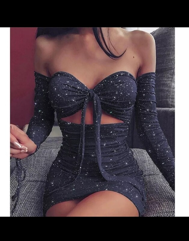 Sexy Dress Women Hollow Out Strapless Tie-Up Fashion Dress✨ keep in style for that special occasion
