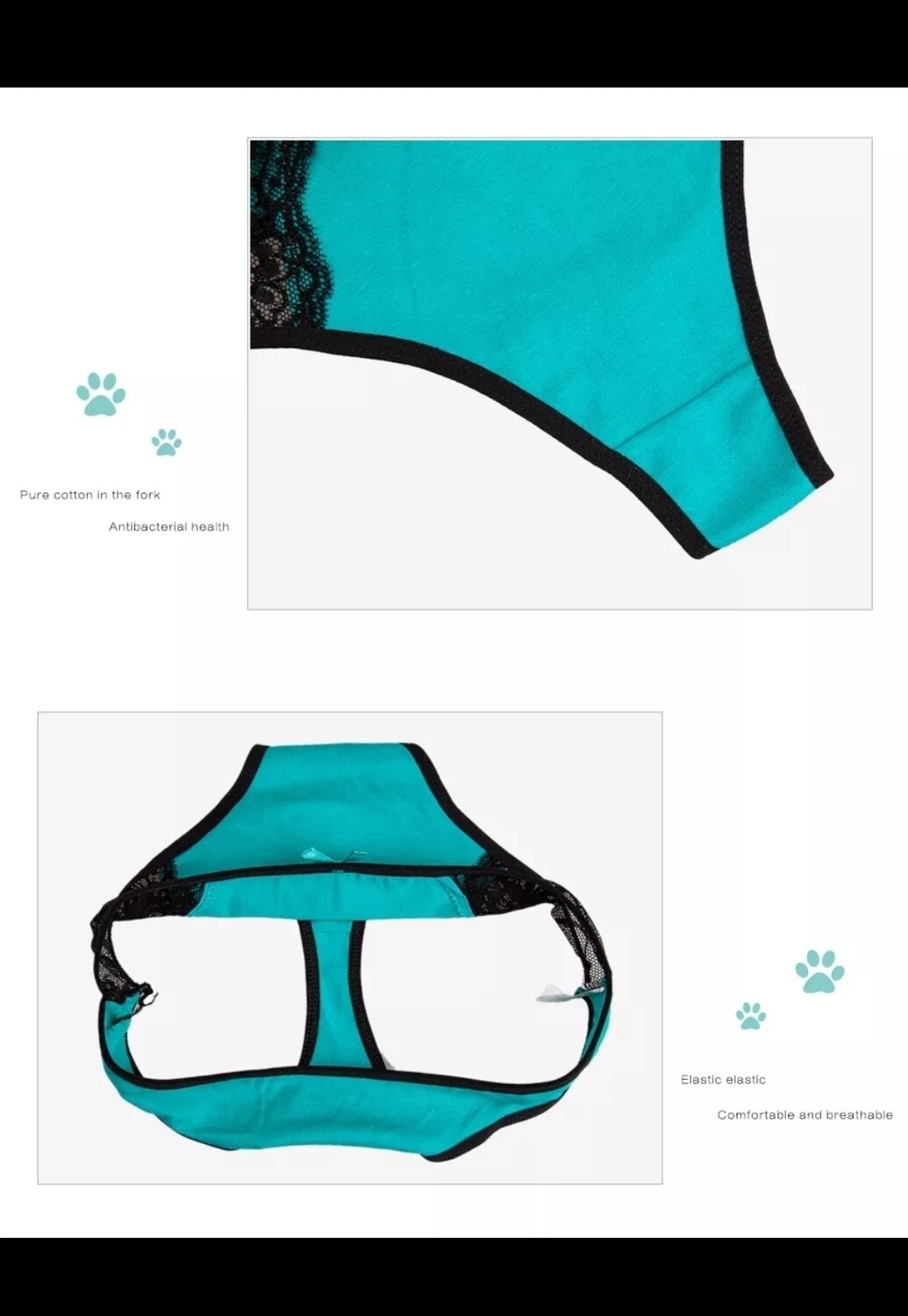 Women Sexy Lace G-Strings Cotton Thongs Bikini panties  Underpants Brief set stripe Underwear Lingerie 5 Pcs/Lot