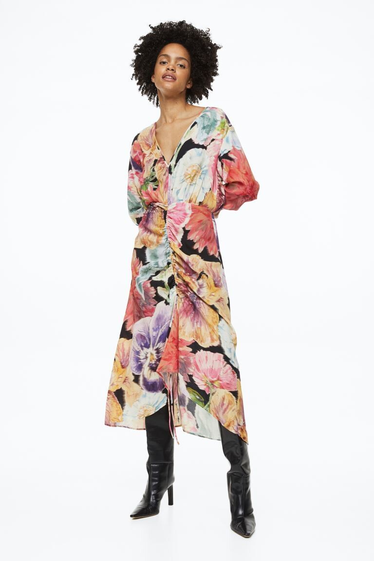 Drawstring-detail dress (10% GST)