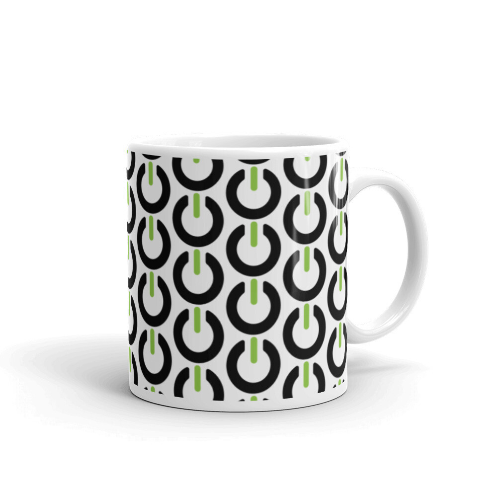 UVR Pattern White glossy mug