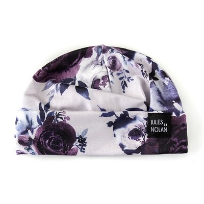 Bonnet pour bébé - Mauve floral Bonnet pour bébé - Mauve floral