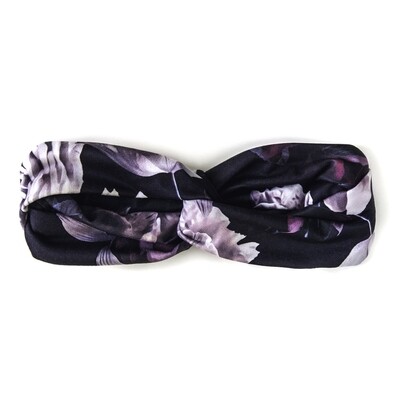 Bandeau croisé - 2-6 ans - Fleurs bourgognes Bandeau croisé - 2-6 ans - Fleurs bourgognes
