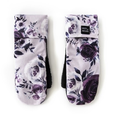 Mitaines de polar ENFANT/FEMME - Mauve Floral Mitaines de polar ENFANT/FEMME - Mauve Floral