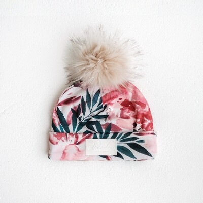 Tuque pompon ENFANT/FEMME - Émeraude d'automne Tuque pompon ENFANT/FEMME - Émeraude d'automne